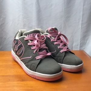 Heeled Pink and Grey Skate Shoes Size:6 Youth
